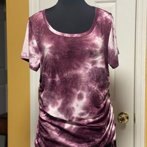 Elegant Women's Tie-Dye Top - Maroon